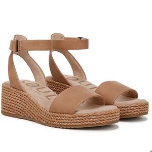 SOUL Naturalizer 8 GLORIA Cookie Dough Brown Wedge Strap Espadrille Sandals